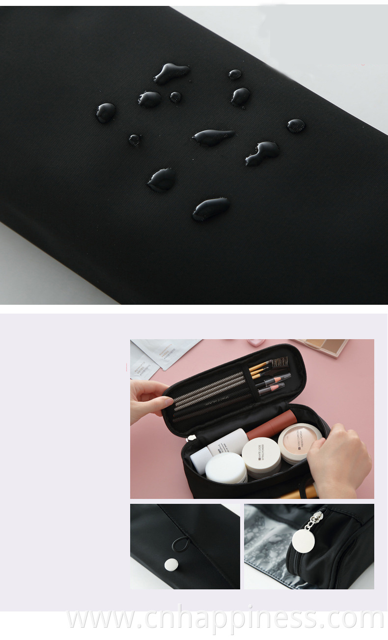 2022 Rolling Case Pouch Holder Pockets Black Cosmetic Beauty Bag Custom Folding Cheap Travel Men Roll Up Makeup Brush Bag Kit